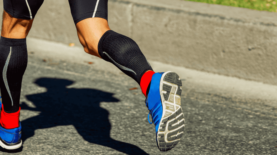 hardloper in compressie sokken