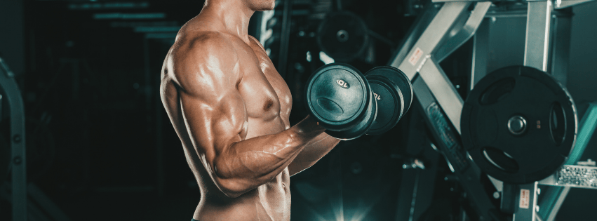 man biceps dumbbell curl