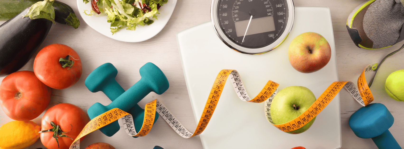 voeding en weegschaal bij sporten